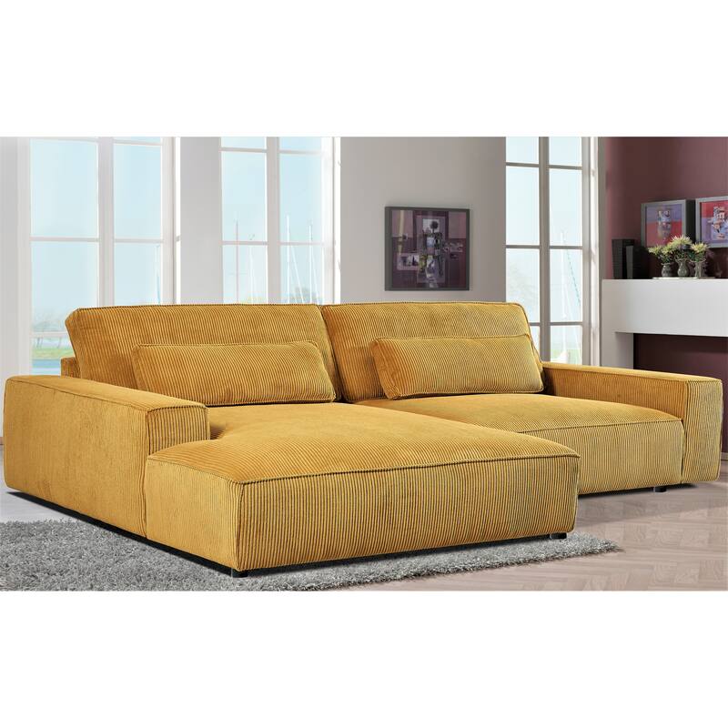 US Pride Furniture 105.52''W Oversized Wood Frame Luxe Sectional Sofa - Facing left Ginger