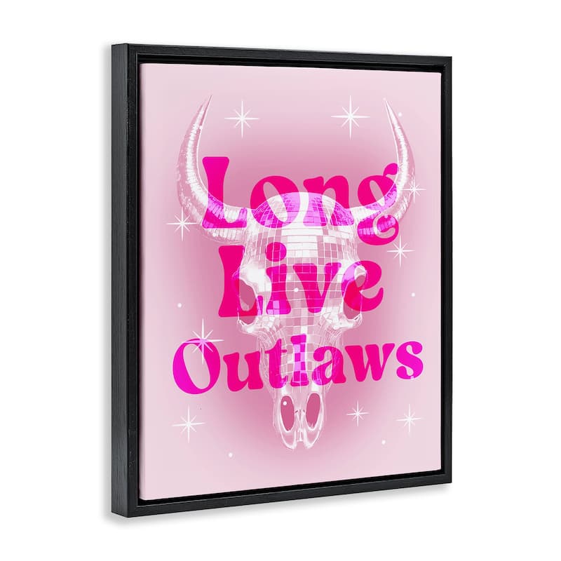 Stupell Glam Long Live Outlaws Framed Floater Canvas Wall Art Design By Lil' Rue