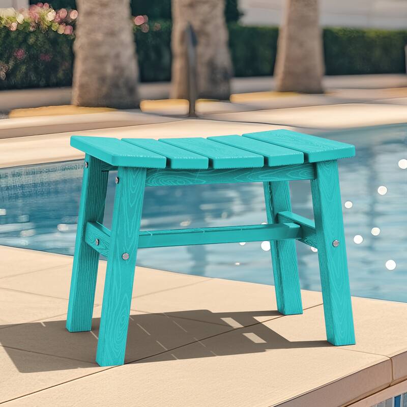 Outdoor Patio HDPE Ottoman Footstool, Extra Seat