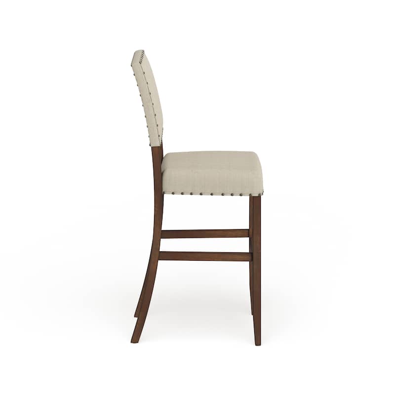 Tays Contemporary Brown Fabric Bar Height Chairs (Set of 2) by Furniture of America