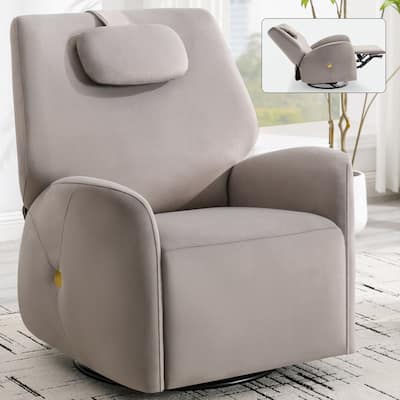 Power Recliner Chair with 270° Swivel, Rocking Motion, Lumbar, Neck Support, USB & Type-C Charging Ports, Easy Assembly