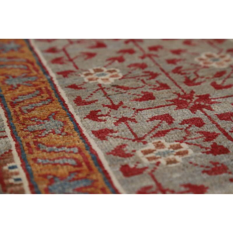 Hand Knotted Oriental 100% Wool Carpet Traditional Medallion Greys & Charcoal Kazak Area Rug - 10' 2'' X 6' 9''