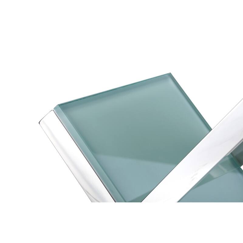 Pasargad Home Luxe Glass & Steel Magazine Holder