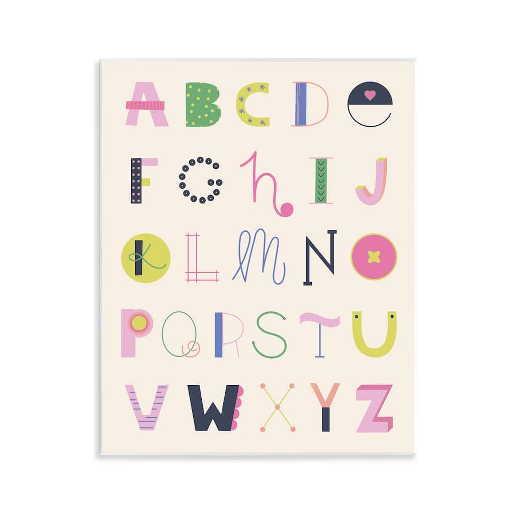 Stupell Eclectic Alphabet Letters Wall Plaque Art Design By Sazerelli Designs