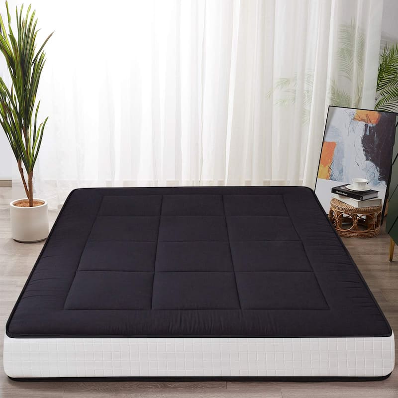 8-inch Floor Futon Mattress - Black - Twin
