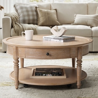 Nikolaus Traditional 1-Drawer Coffee Table with Smooth-rolling