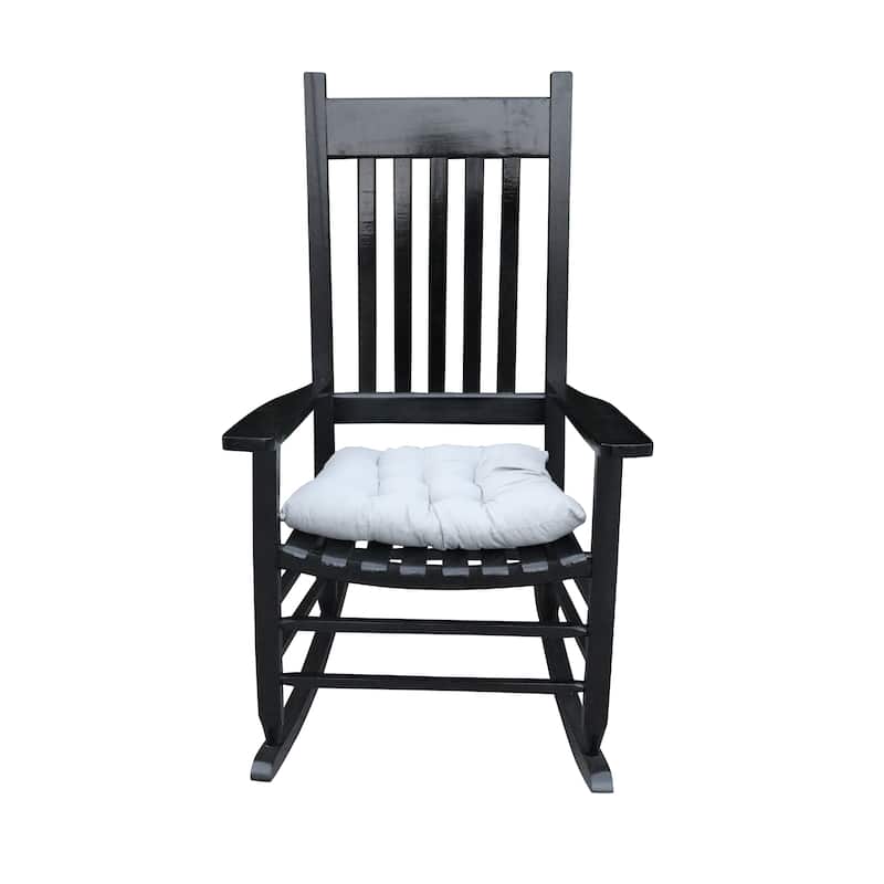 Outdoor Solid Wood Rocking Chair with Wide Seat, Terrace Arm Chairs with Slatted Back for Balcony, Porch, Garden