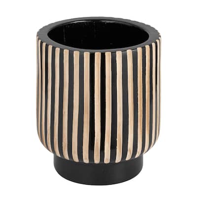 Hand-Carved Wood Planter