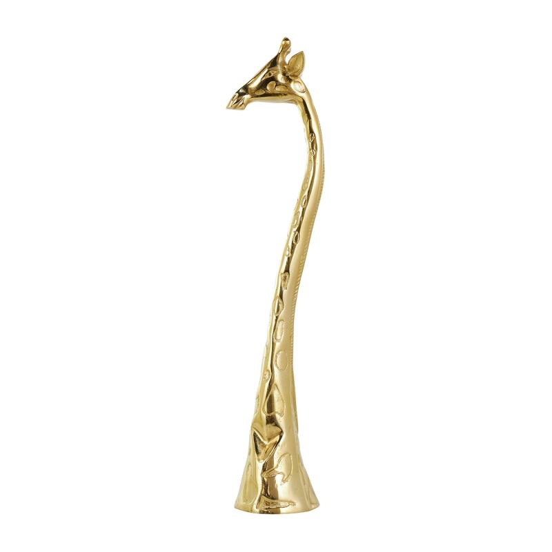 Gold Aluminum Metal Giraffe Decorative Sculpture (Set of 2)