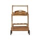 preview thumbnail 9 of 7, Riviera Outdoor Acacia Wood Bar Cart with Tray by Christopher Knight Home Brown
