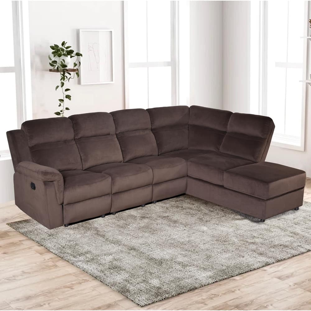111.4''Recliner Storage Upholstery Sectional Sofa Couchs