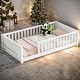 preview thumbnail 41 of 58, Sturdy Structure Floor Twin size Platform Bed with Built-in Book Storage Rack,Kids and Baby White