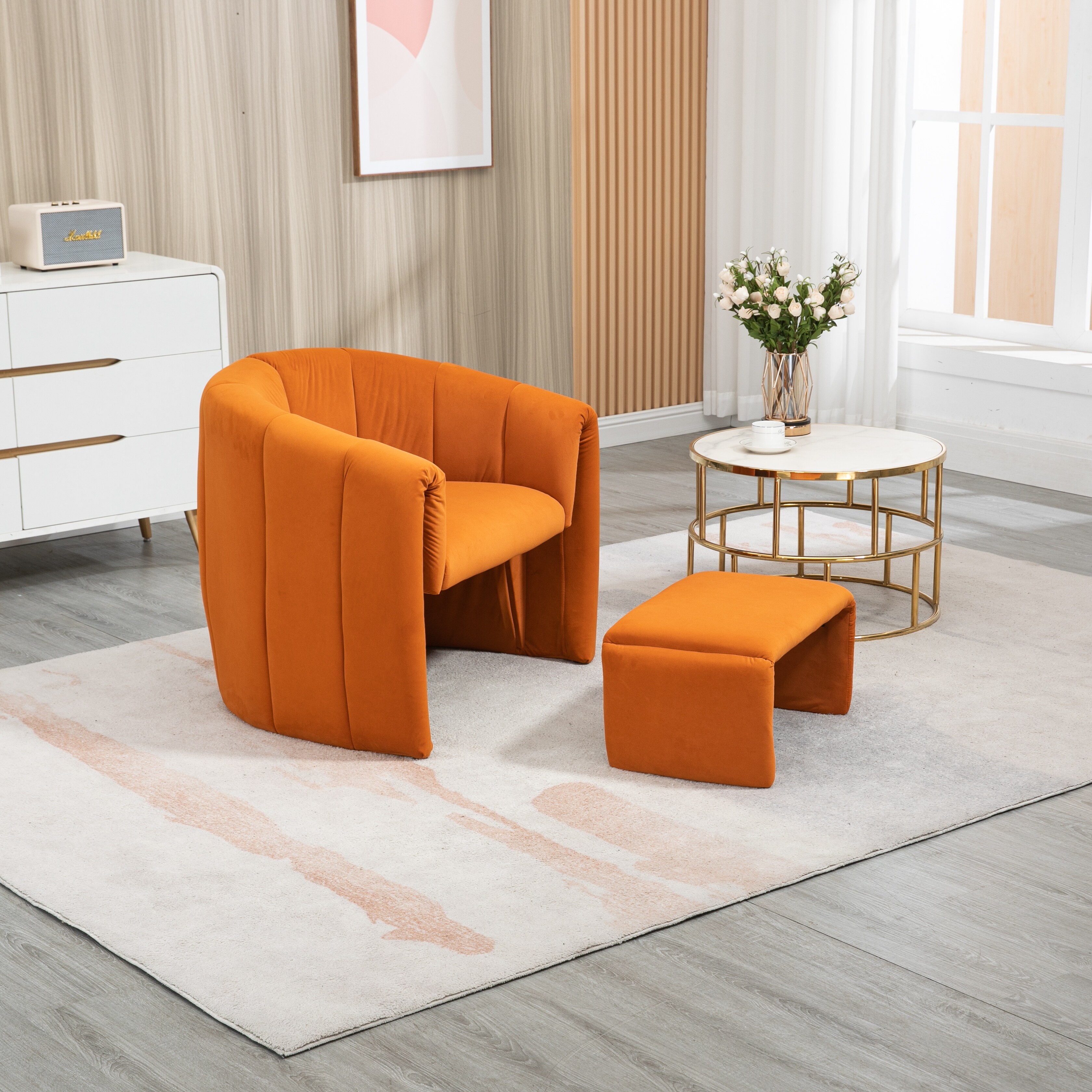 Modern barrel online accent chair