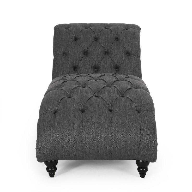 Christopher Knight Home - Varnell Contemporary Button Tufted Chaise Lounge - 64.25" L x 29.00" W x 33.75" H