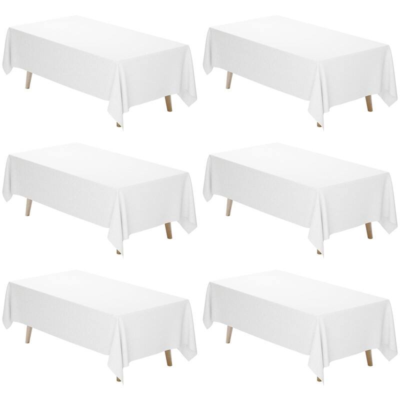 6 Pack Table Cloth for Rectangle Table - 70*120in - Antique White