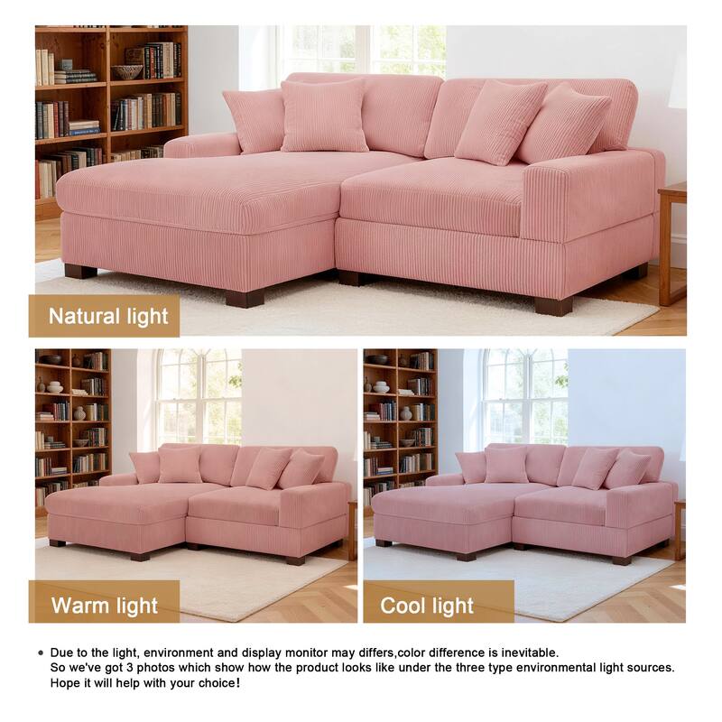 Oversized L-shaped Modular Sectional Sofa with Chaise Lounge