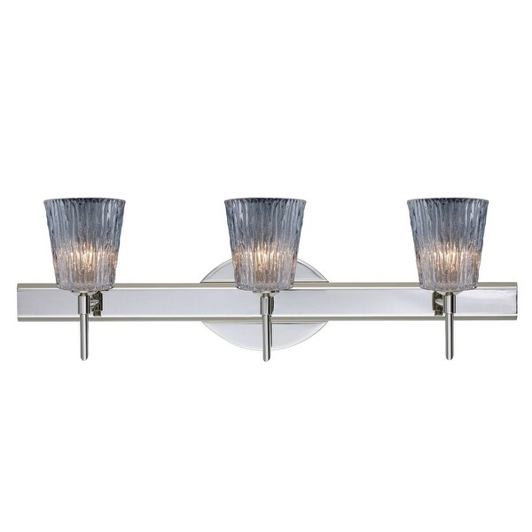 Besa Lighting 3sw 512500 Nico 3 Light Reversible Halogen Bathroom Vanity Light With Clear Stone Glass Shades N A