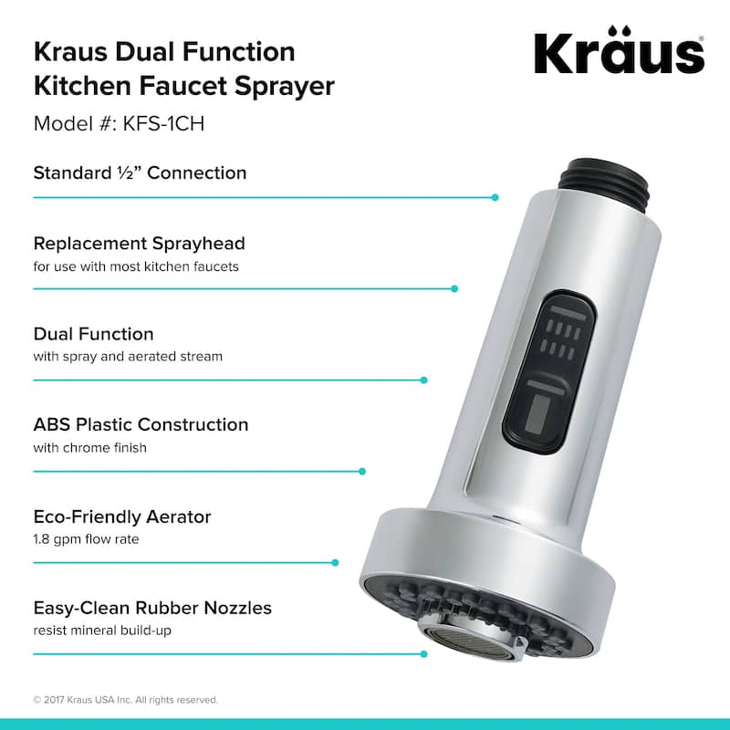 Kraus 1.8 GPM Dual Function Replacement Kitchen Faucet Sprayer