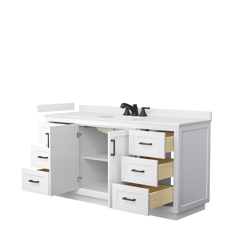 Miranda 66-inch Single Vanity, Quartz Top