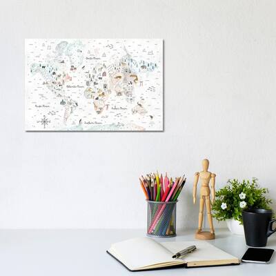 iCanvas "World Traveler I Dot BG" by Laura Marshall Canvas Print