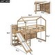 preview thumbnail 6 of 31, Twin Wood House Loft bed with Slide, Storage shelves and Light, Natural