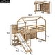 preview thumbnail 4 of 27, Wooden Playhouse Loft Bed with Trundle, Slide, and Storage Shelves