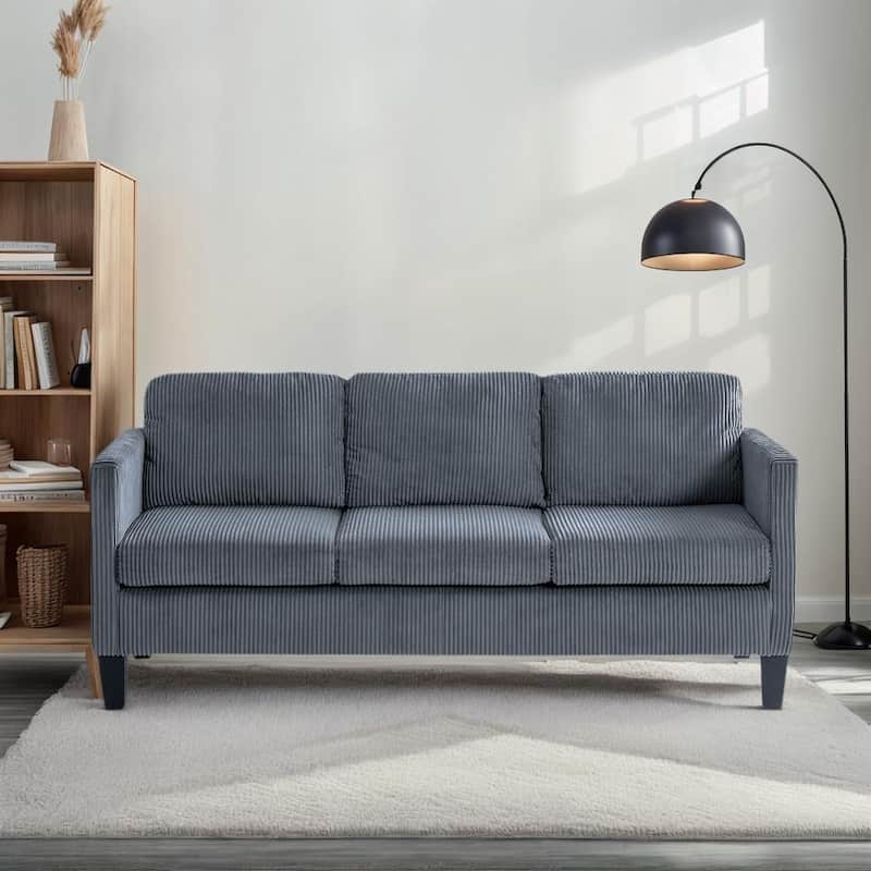 4 Seat Velvet L-Shaped Sofa with Chaise and Padded Corduroy Multi-functional Modern Sectional Couch - 88.18 in.L x 31.5 in.H