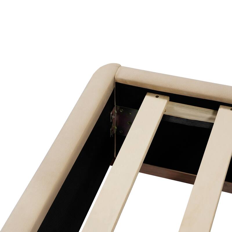 Christopher Knight Home - Modern Velvet Upholstered Bed Frame with Solid Wood Base