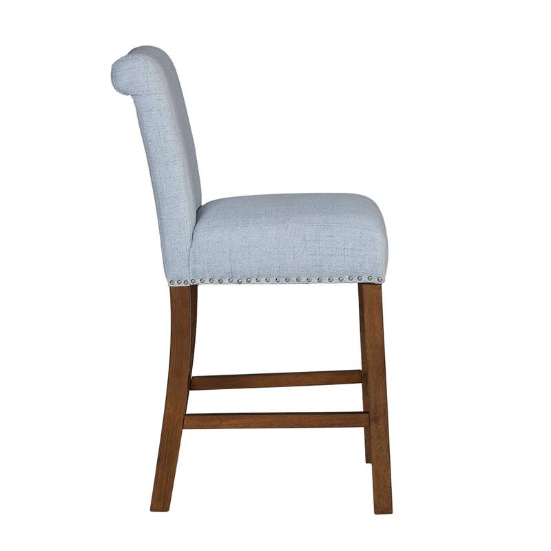 510 Design Aubrey Upholstered Counter Stool with Nailhead Trim Set of 2