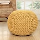 AANNY Designs Lychee Knitted Cotton Round Pouf Ottoman