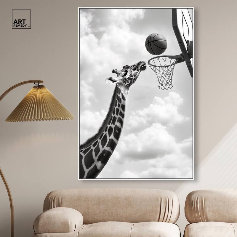 Giraffe Hoops Canvas by Art Remedy