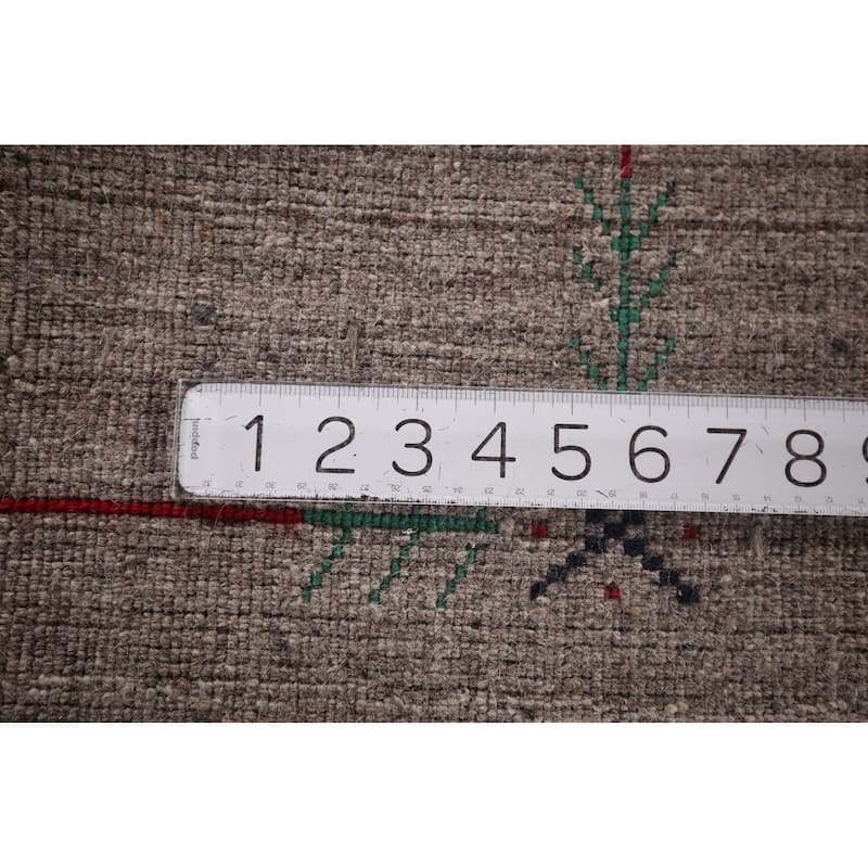 Brown Striped Gabbeh Oriental Accent Rug Hand-Knotted Wool Carpet - 3'11"x 6'0"