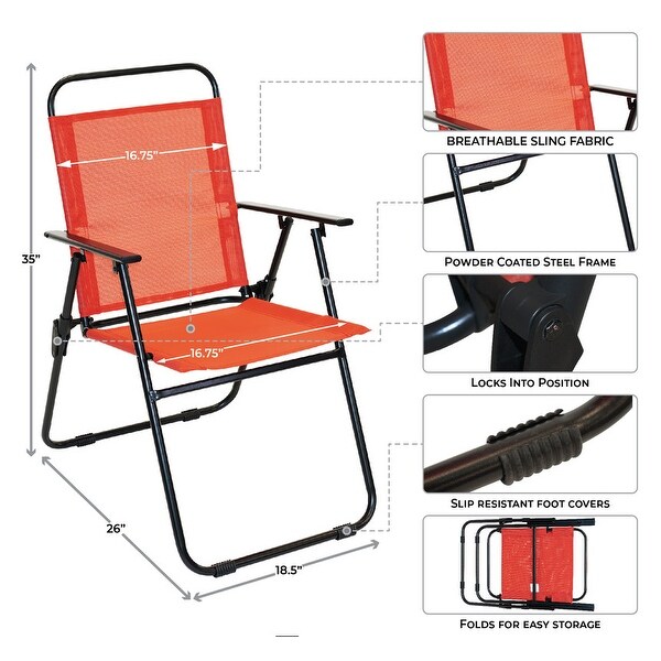 Patio Premier 6pc Patio Set - Square Table - Red