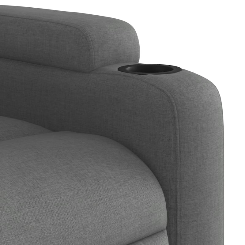 vidaXL Recliner Chair Dark Grey 100% Polyester, Metal, Plywood Single