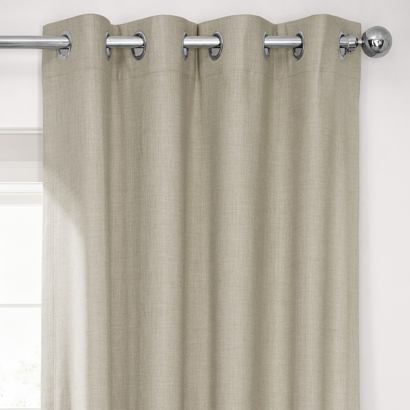 Exclusive Fabrics Solid Performance Linen Grommet Thermal Blackout Curtains for Bedroom & Living Room Curtains Single Panel