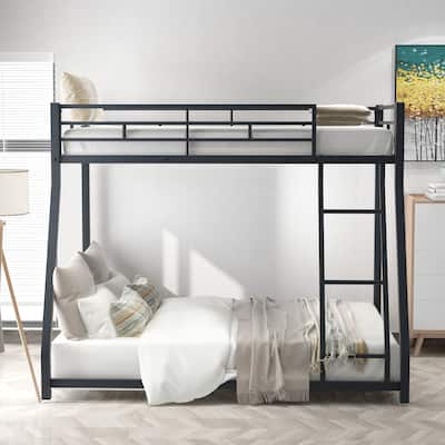 Metal Floor Bunk Bed Twin over Full Bunk Bed