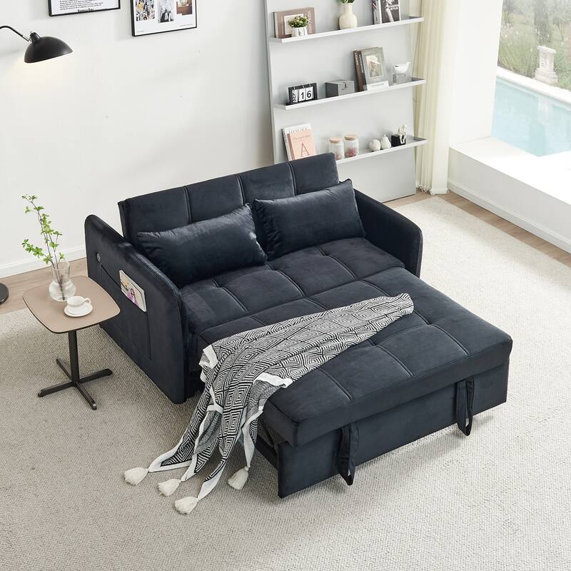 Velvet Sofa Bed 55.5" - Easy Assembly, Supportive Comfort