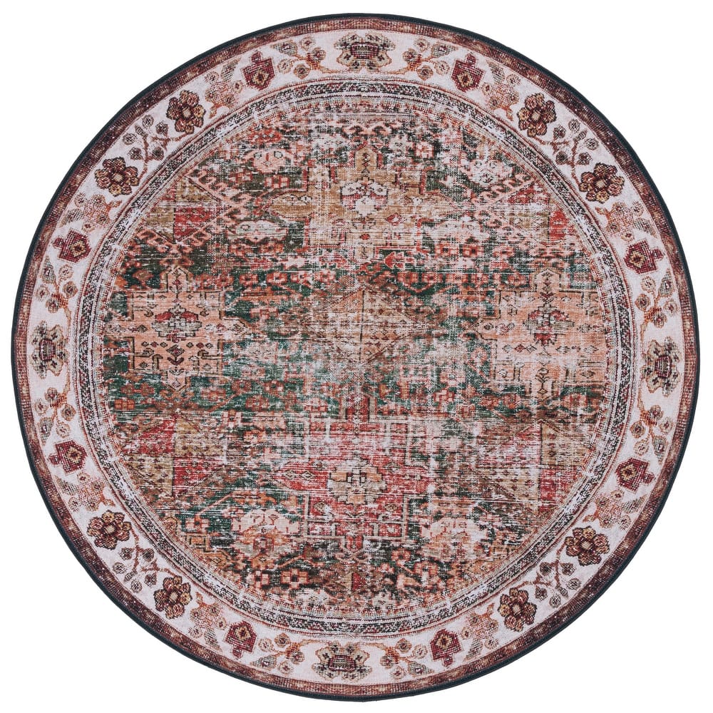 SAFAVIEH Tucson Machine Washable Slip Resistant Gena Oriental Rug