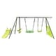 preview thumbnail 2 of 7, 6 in 1 Outdoor Playground Metal Saucer Swing Set with Mini Slide
