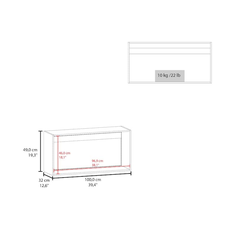 Oklahoma Wall Cabinet in melamine, Two Doors