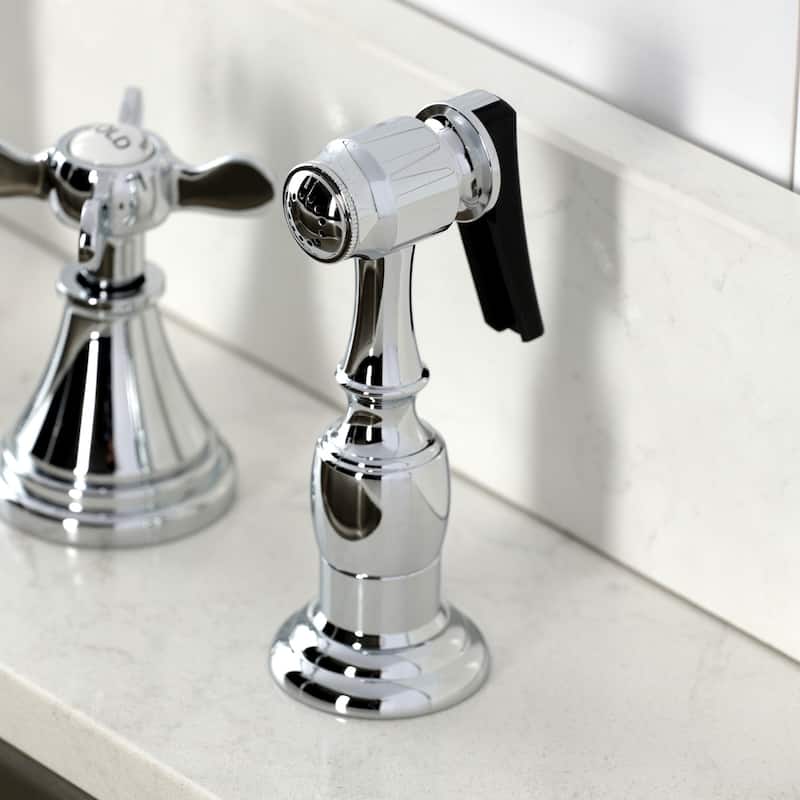 Kingston Brass Essex Double-Handle Wall-Mount Pre-Rinse Bridge Kitchen Faucet