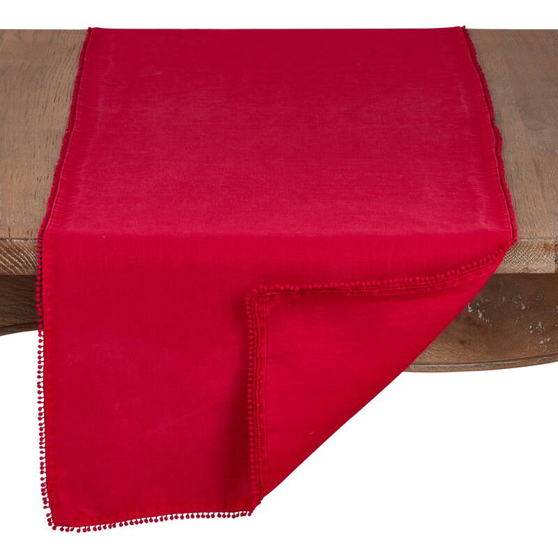 Table Runner With Pom Pom Design