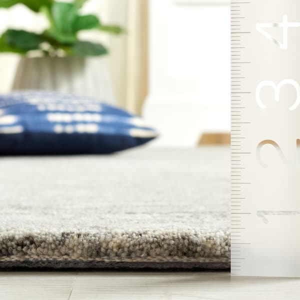 dimension image slide 0 of 6, SAFAVIEH Handmade Himalaya Alfea Solid Wool Rug