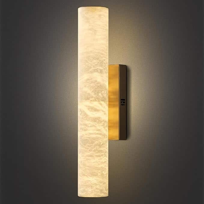KAYLA 1-Light 20" Black LED Alabaster Wall Sconce - 910 - Gold