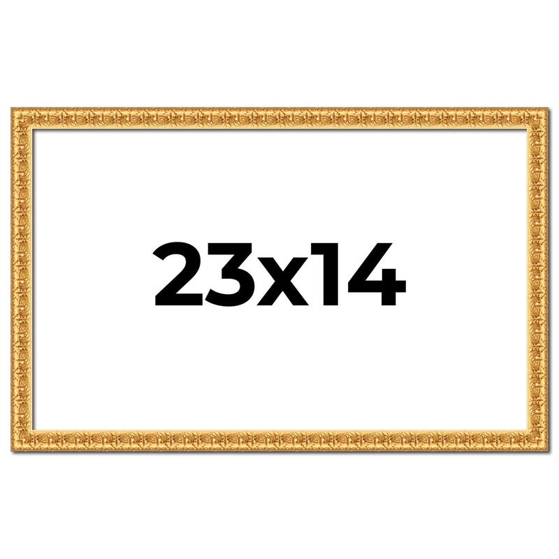 23x14 Frame Gold Real Wood Picture Frame Width 1 inches | Interior