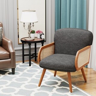 Modern rattan accent chair deals