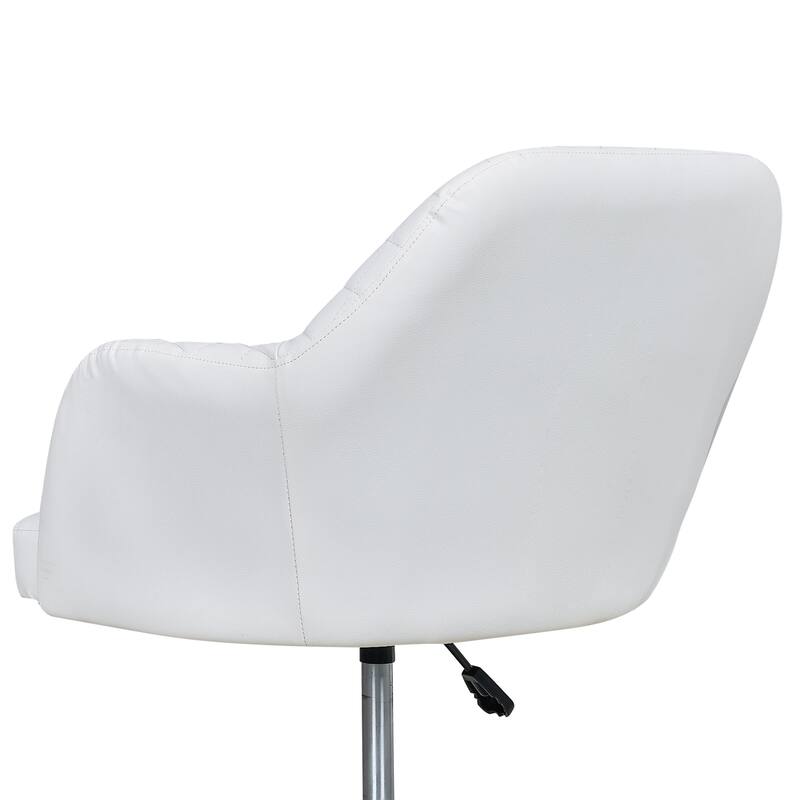VECELO Contemporary PU Leather Drafting Chairs(Set of 2) Task Chair with Metal Frame and Back Home Ofiice Chairs
