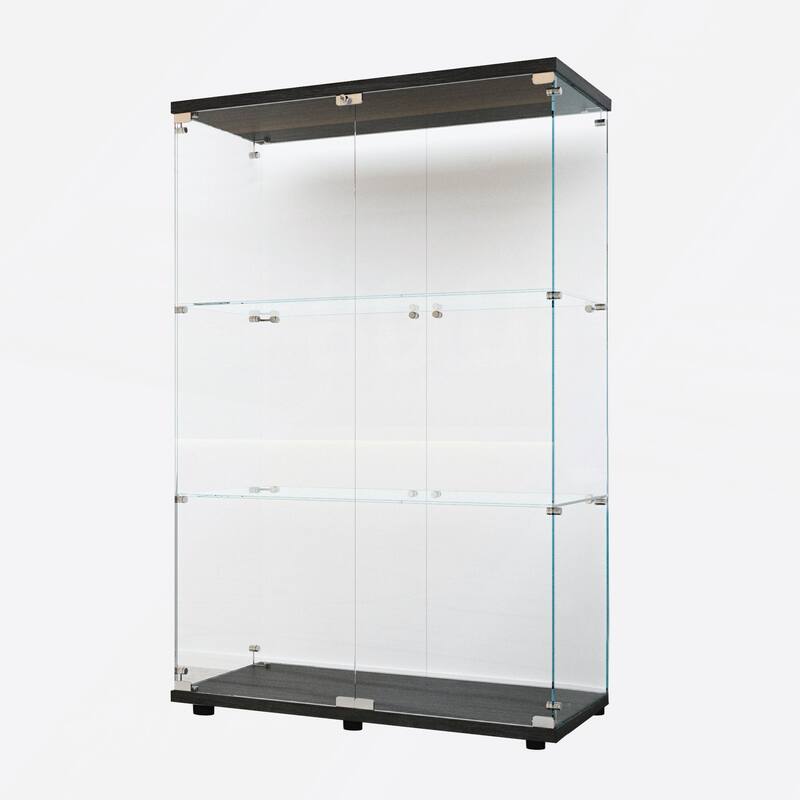 Tempered Glass Display Cabinet with Battery-powered Paipai Light