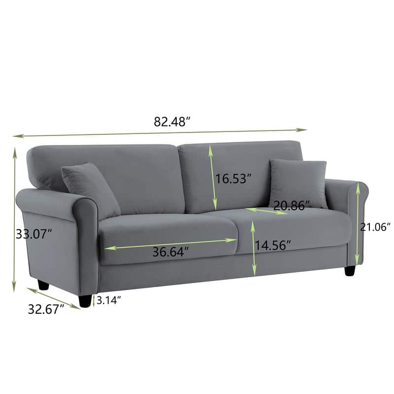 82"Velvet Upholstery Cloud Sofa Couch Cushion Back Deep Seat Loveseat