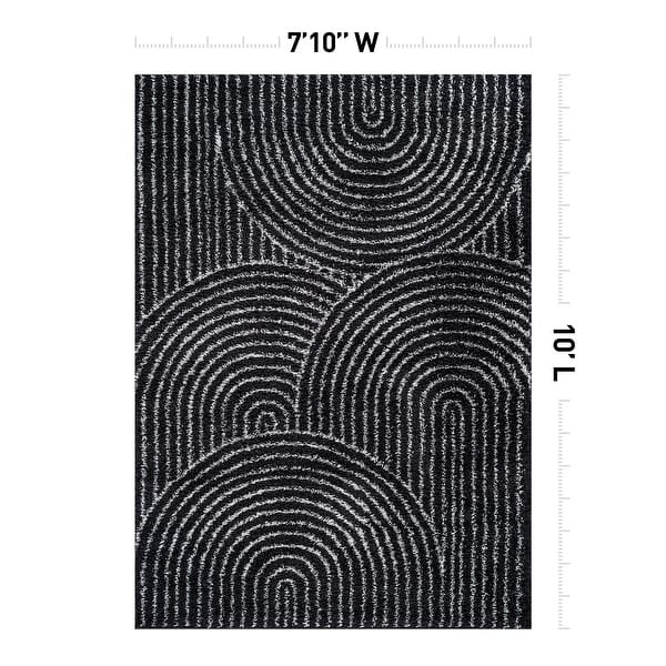 dimension image slide 5 of 6, World Rug Gallery Circles Arch Shag Area Rug